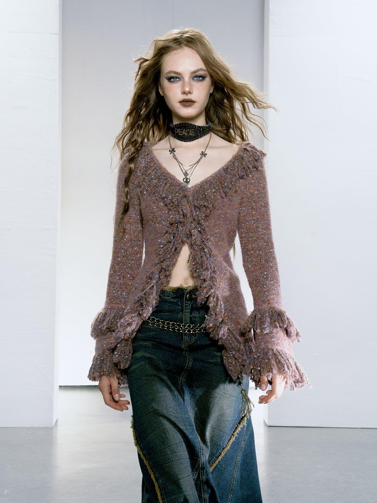 Strike A Pose | Purple Fringe Sweater