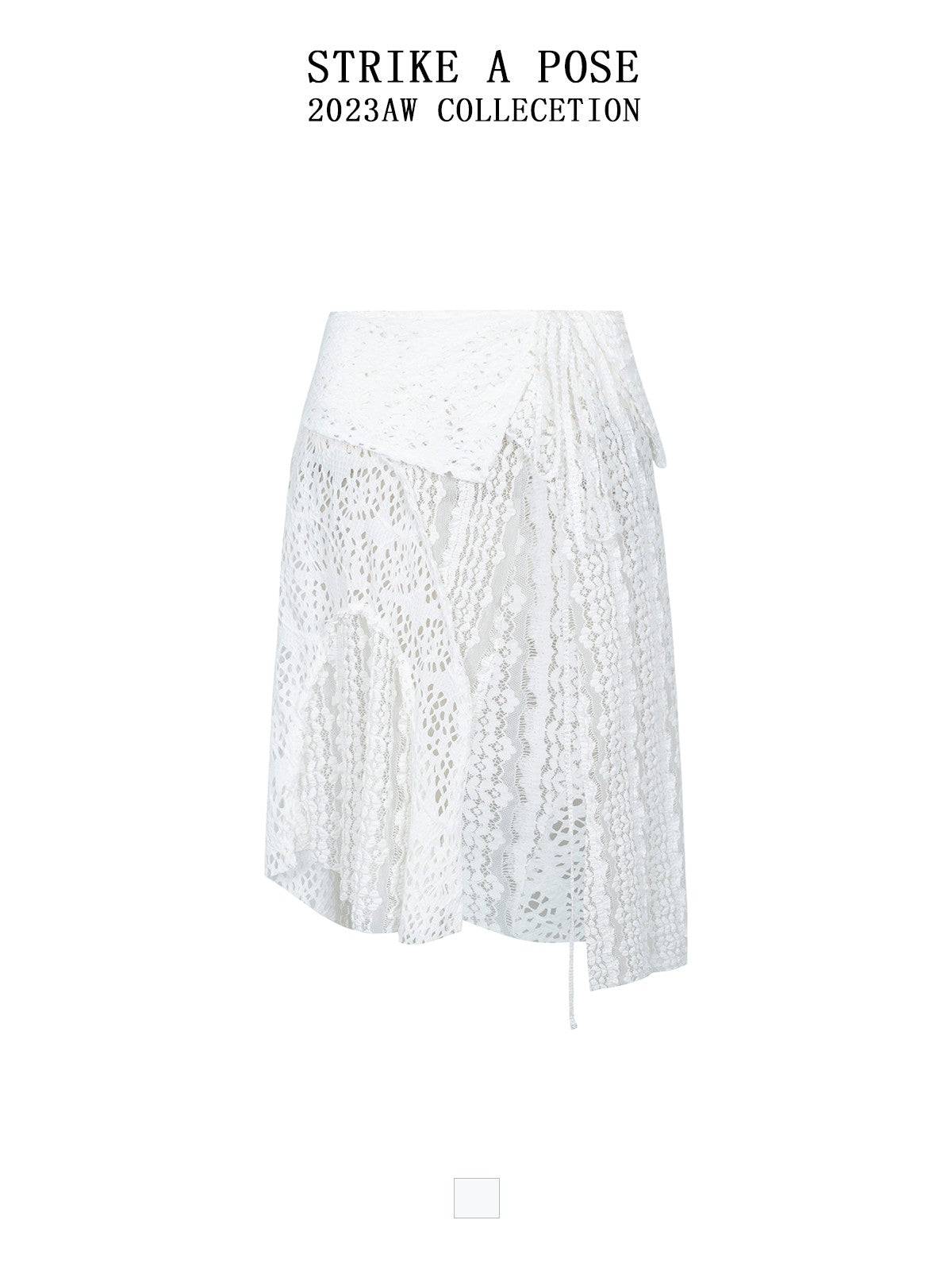 Strike A Pose | White Lace Adorned Apron