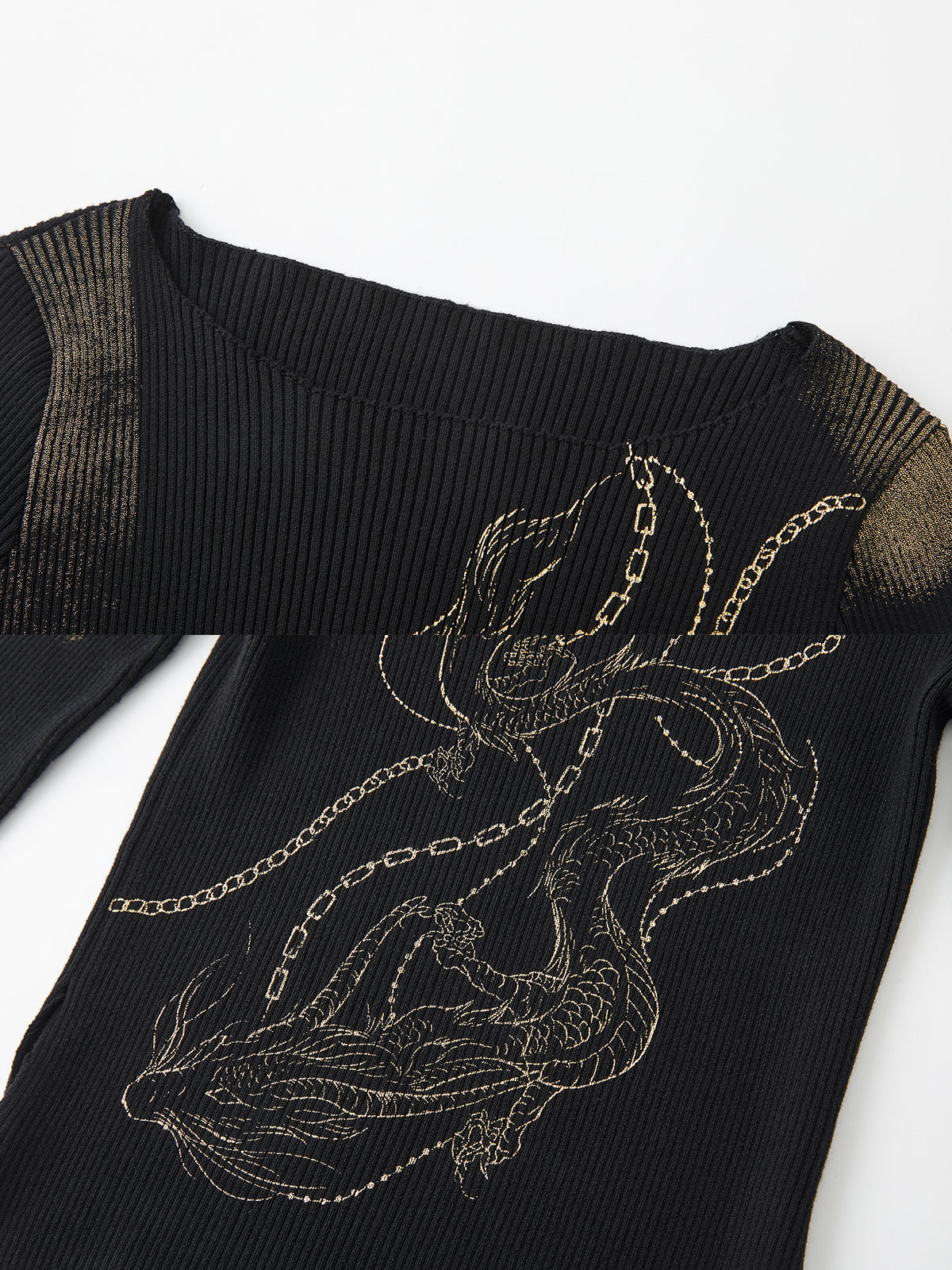 Strike A Pose | Chinese Dragon Totem Glitter Print Sweater