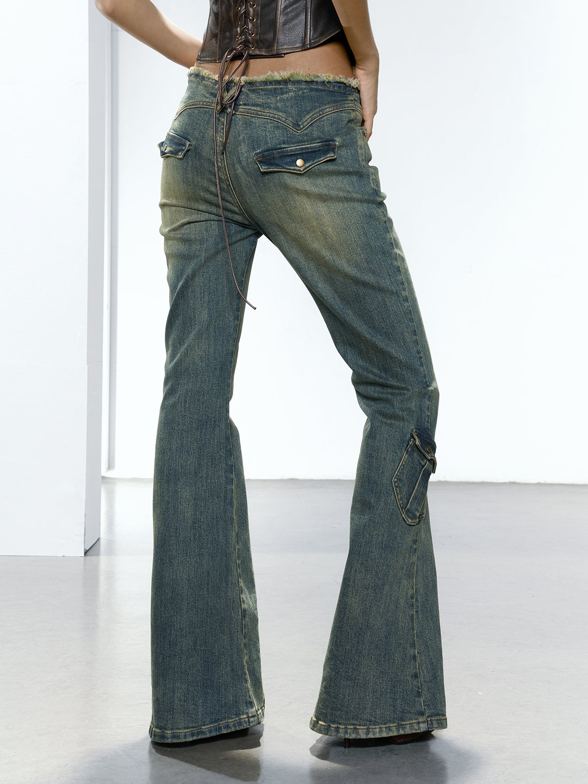 Strike A Pose | Vintage Washed Slightly Flared Jeans