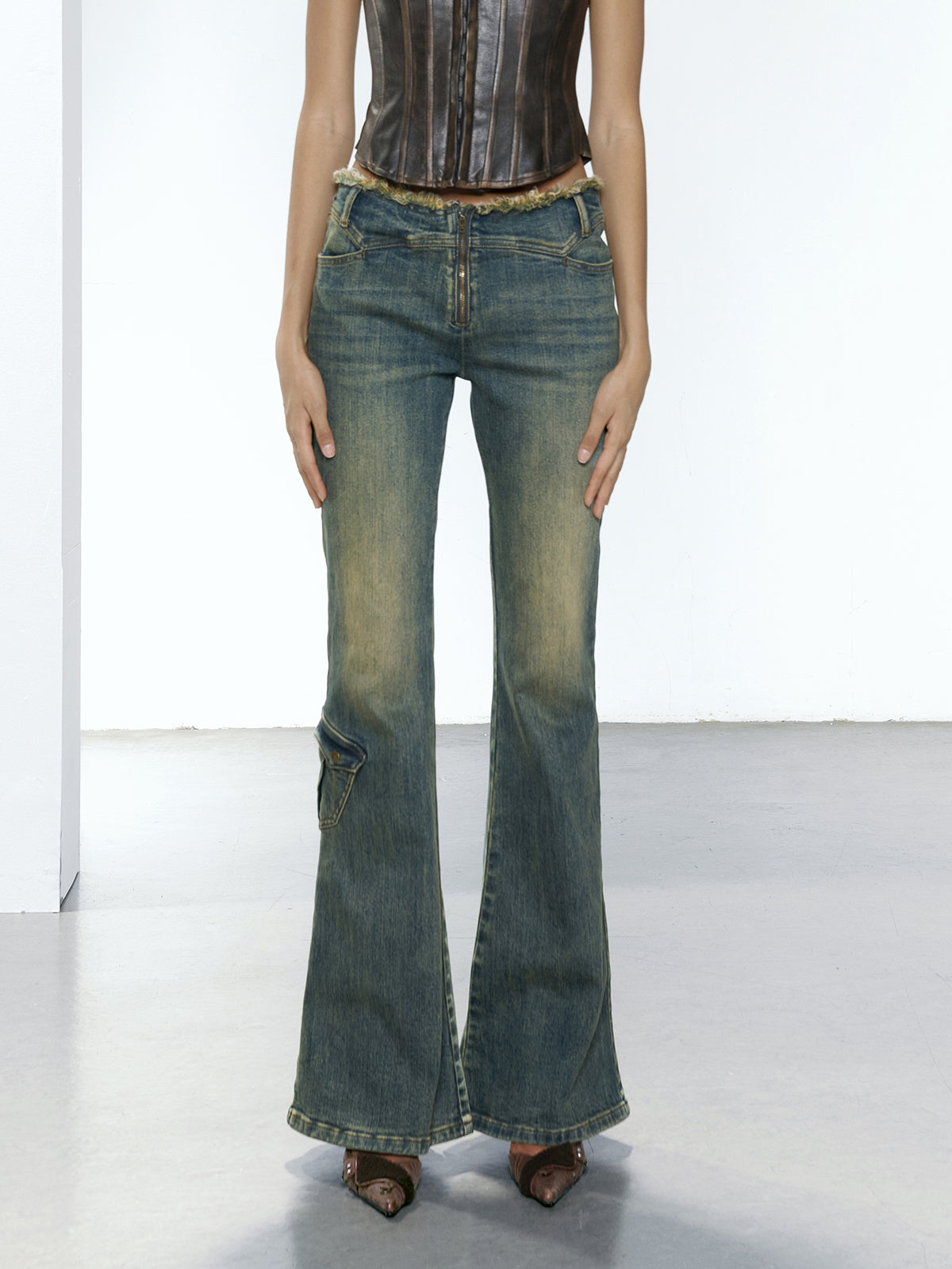 Strike A Pose | Vintage Washed Slightly Flared Jeans